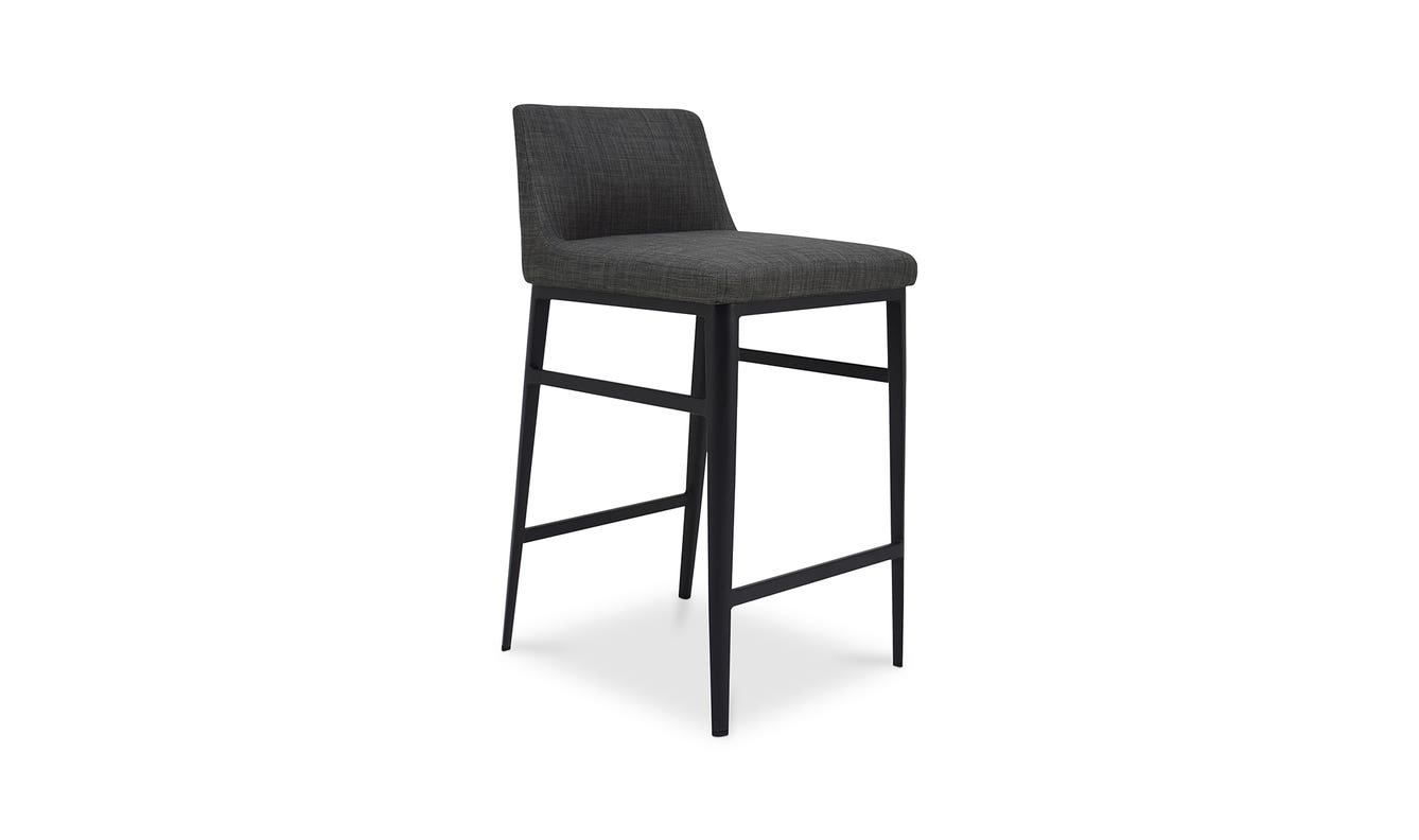 side view of Baron Counter Stool Charcoal Grey luxury Chair