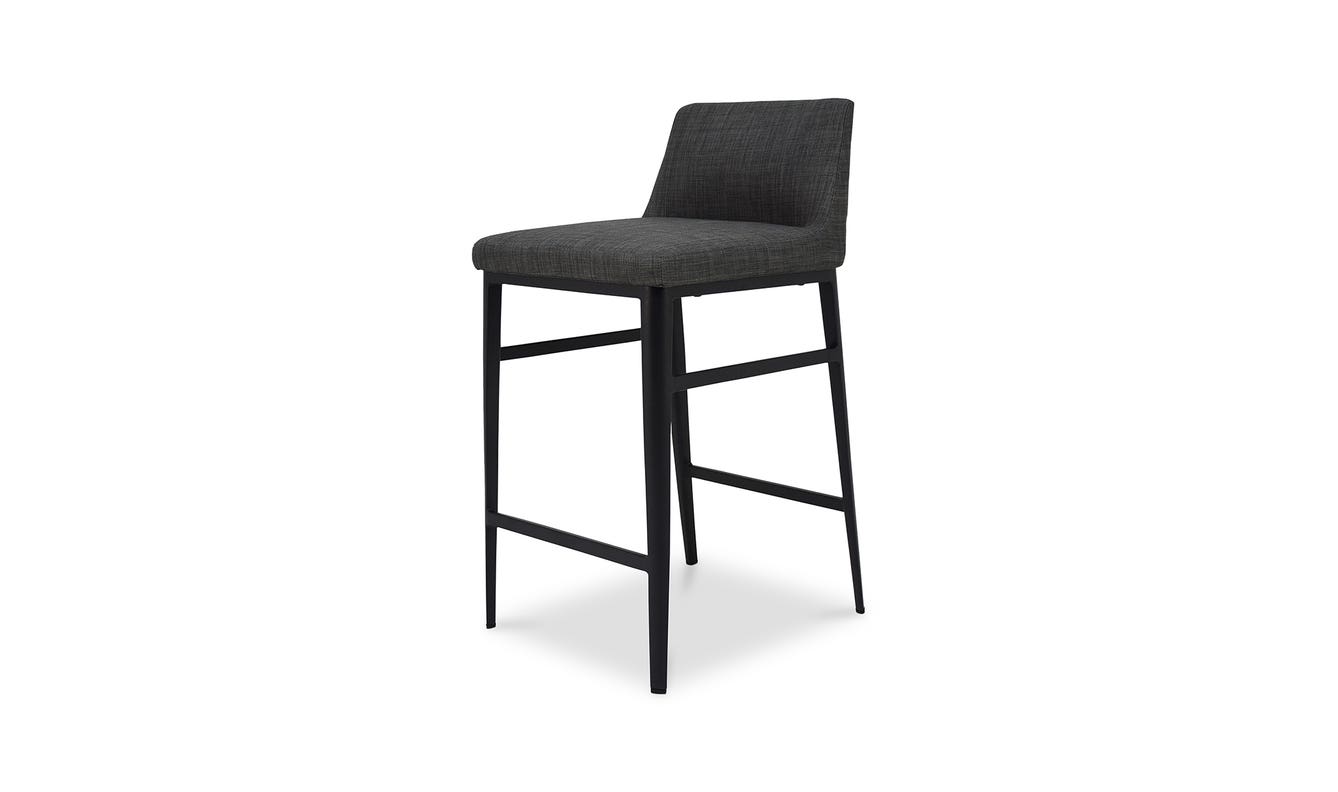lifestyle view of Baron Counter Stool Charcoal Grey luxury Chair