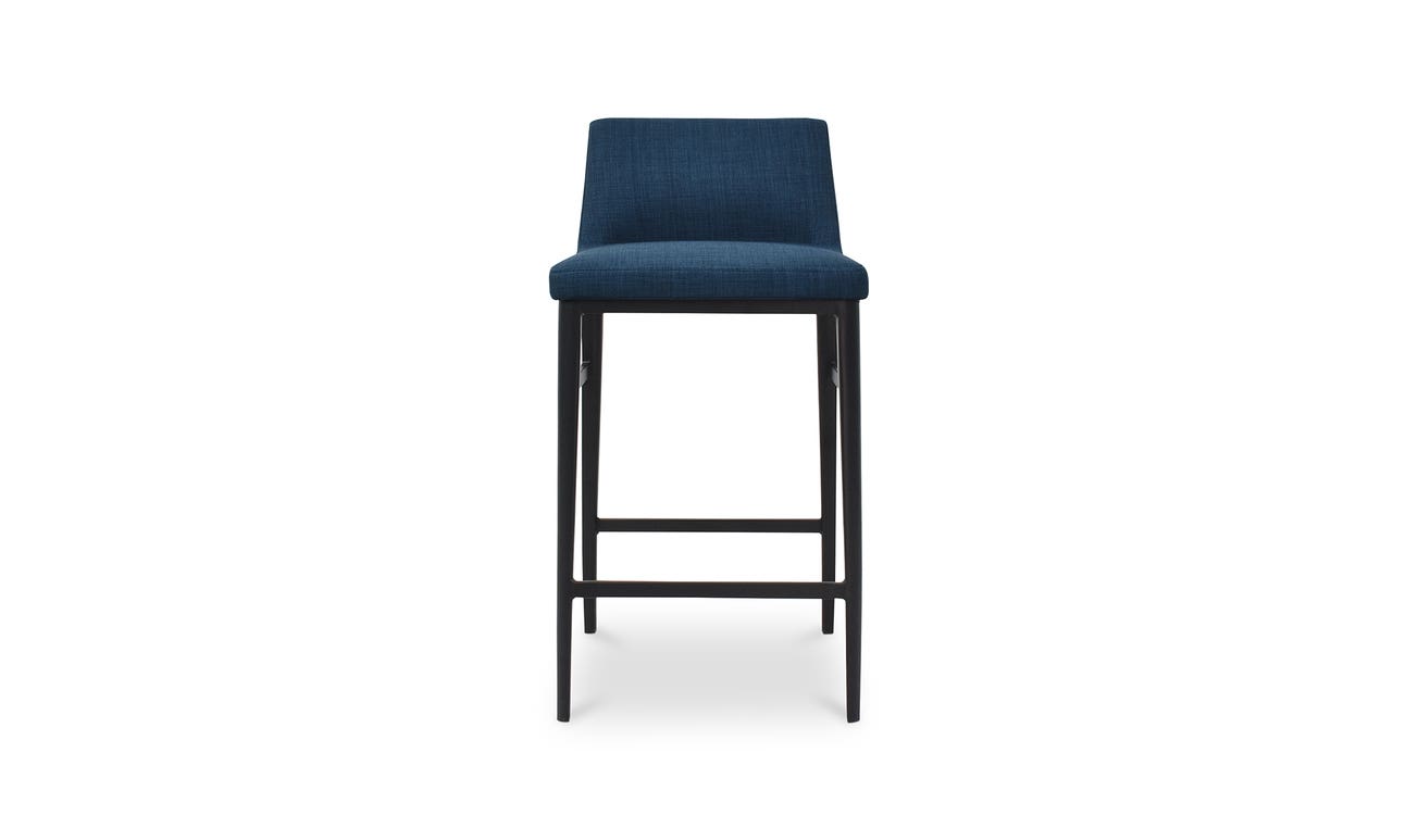 front view of Baron Counter Stool Blue luxury Chair