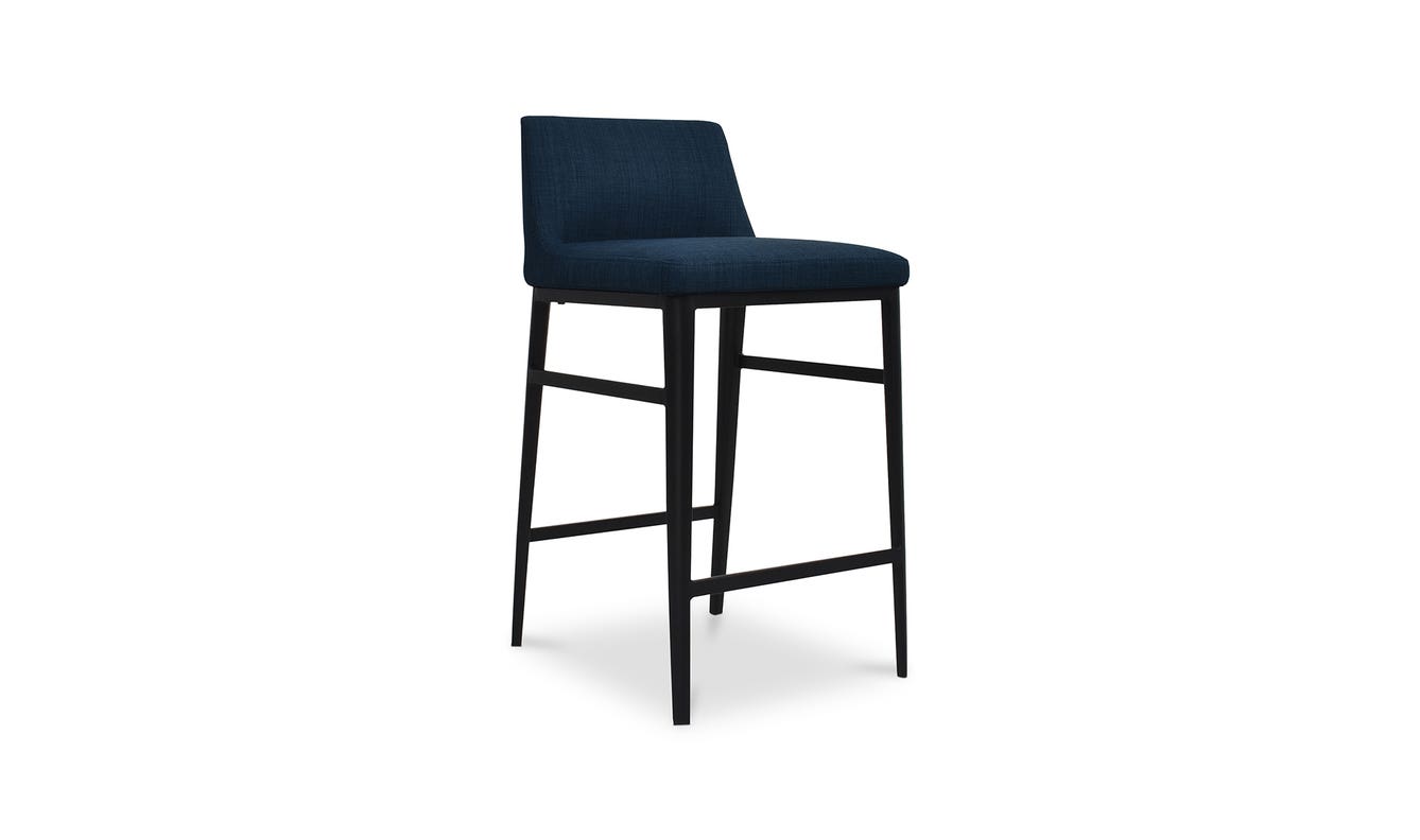 angle view of Baron Counter Stool Blue luxury Chair