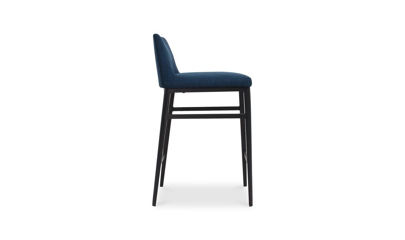 side view of Baron Counter Stool Blue luxury Chair