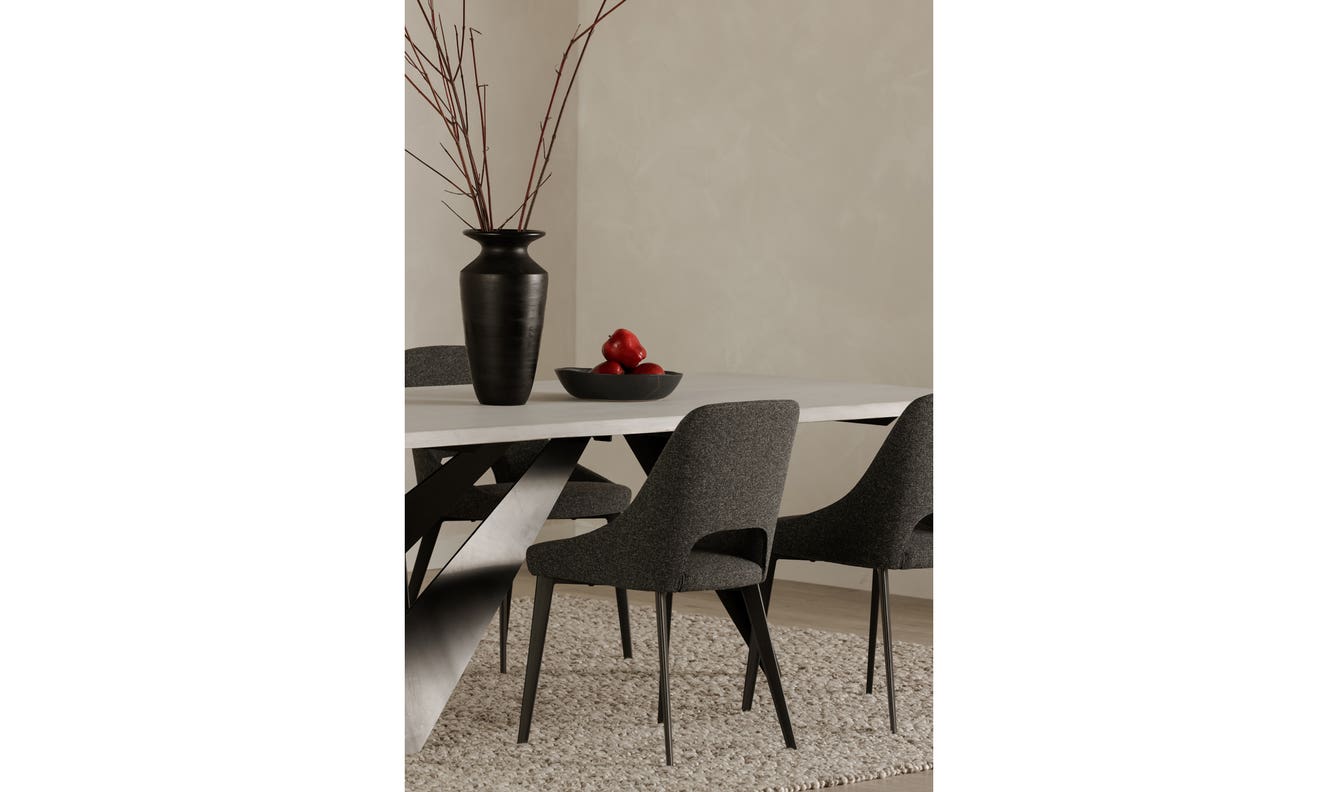 side view of Tizz Dining Chair Dark Grey luxury Chair