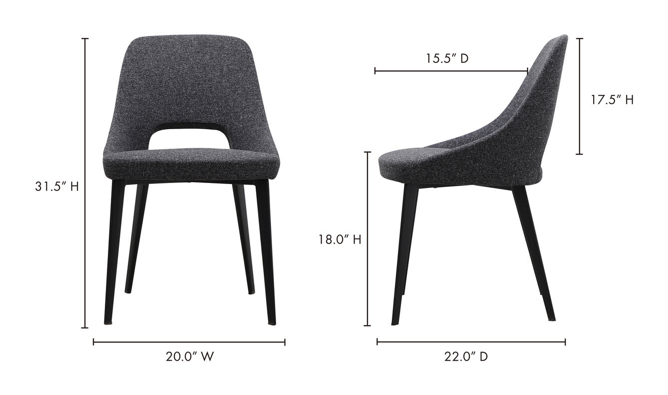 lifestyle view of Tizz Dining Chair Dark Grey luxury Chair