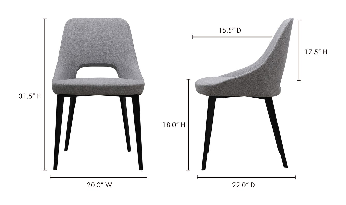 lifestyle view of Tizz Dining Chair Light Grey luxury Chair