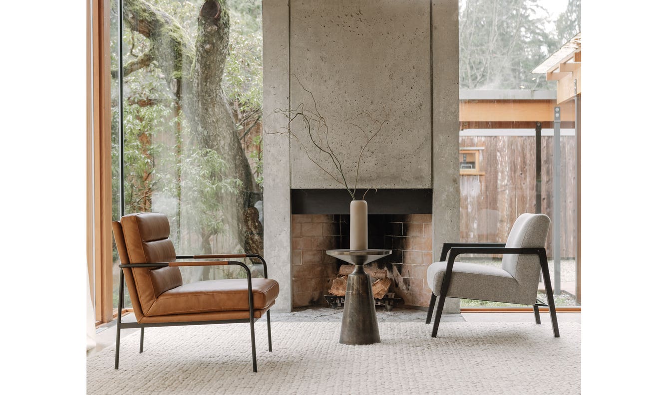 side view of Verlaine Chair Chestnut Brown luxury Chair