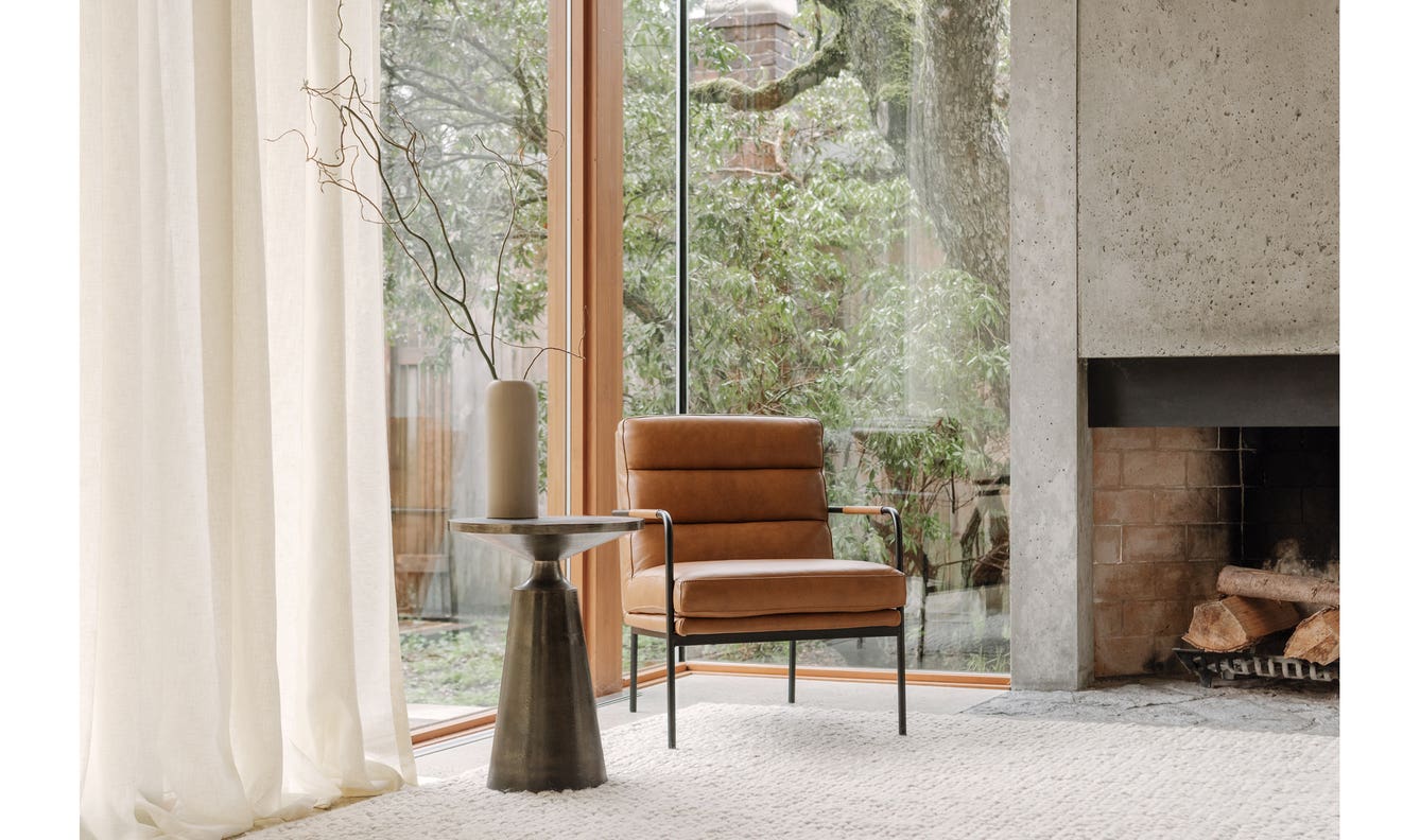 front view of Verlaine Chair Chestnut Brown luxury Chair
