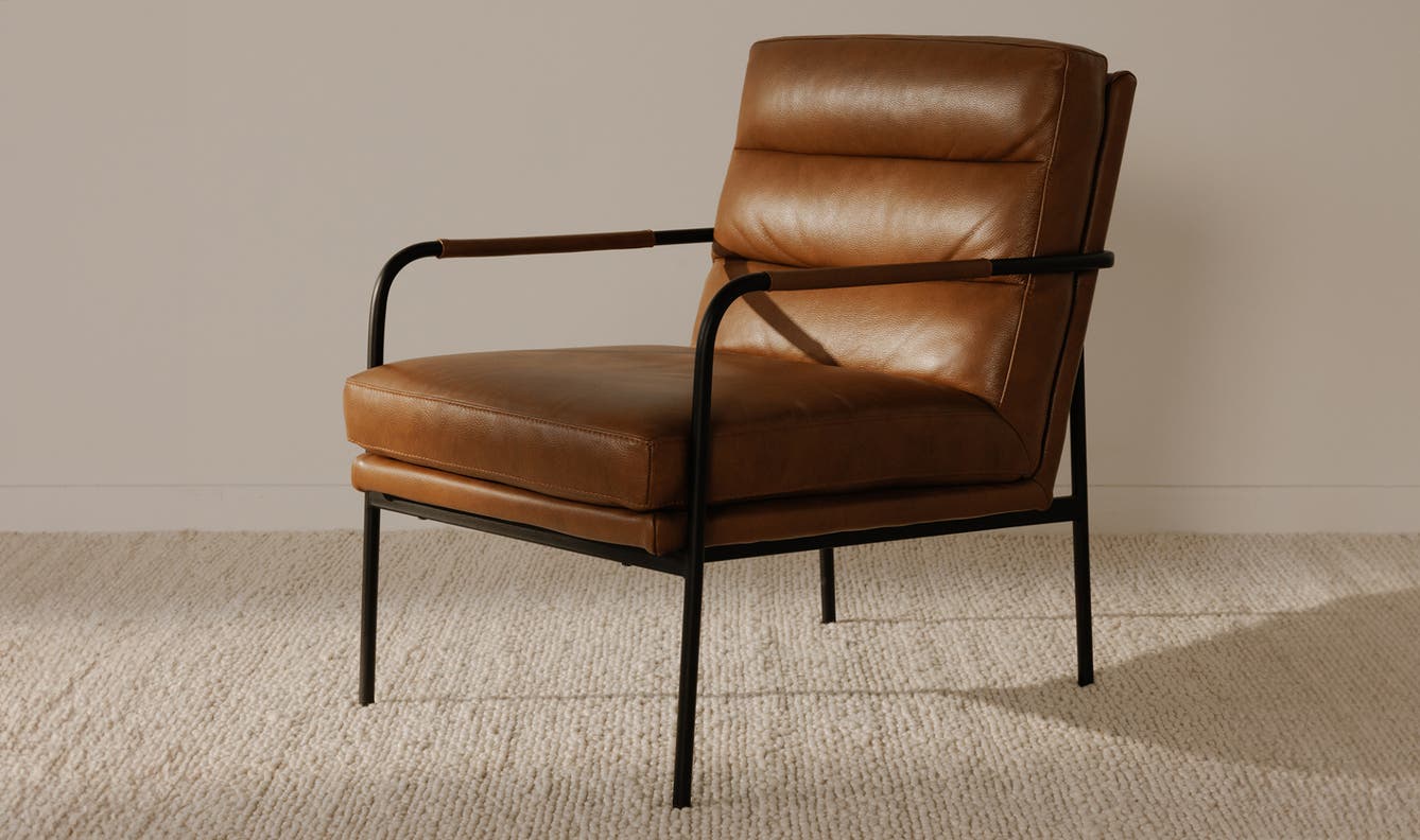 lifestyle view of Verlaine Chair Chestnut Brown luxury Chair