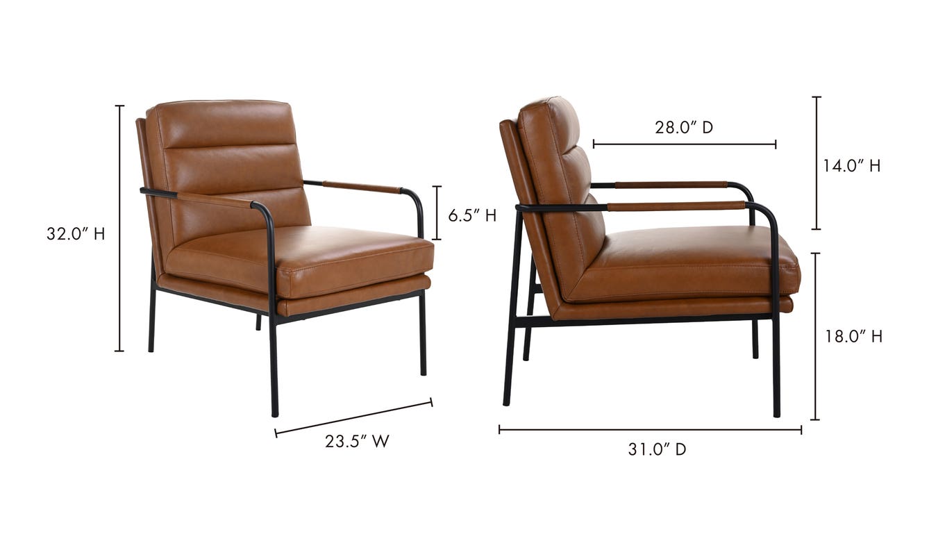 lifestyle view of Verlaine Chair Chestnut Brown luxury Chair