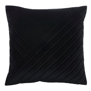 Diran Indoor Pillow in black with diagonal quilted pattern