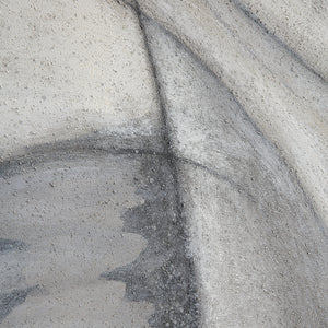 Close-up of Webb canvas art, highlighting the textured gray and black abstract design.