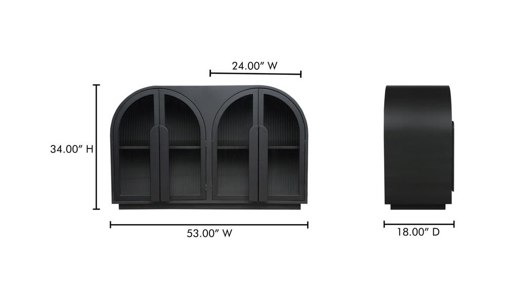 lifestyle view of Salone Cabinet Black luxury Buffets & Sideboard