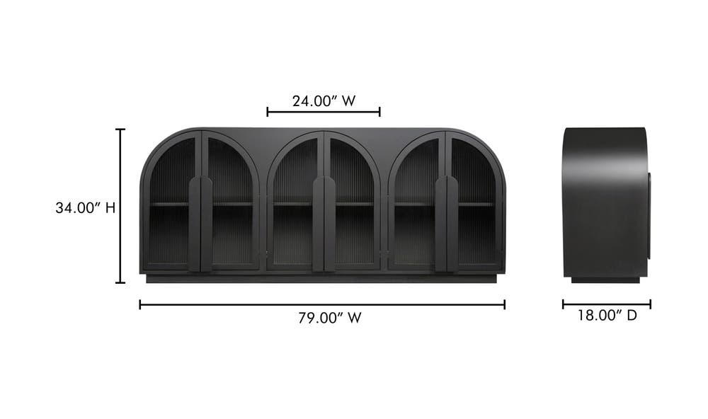 lifestyle view of Salone Sideboard Black luxury Buffets & Sideboard