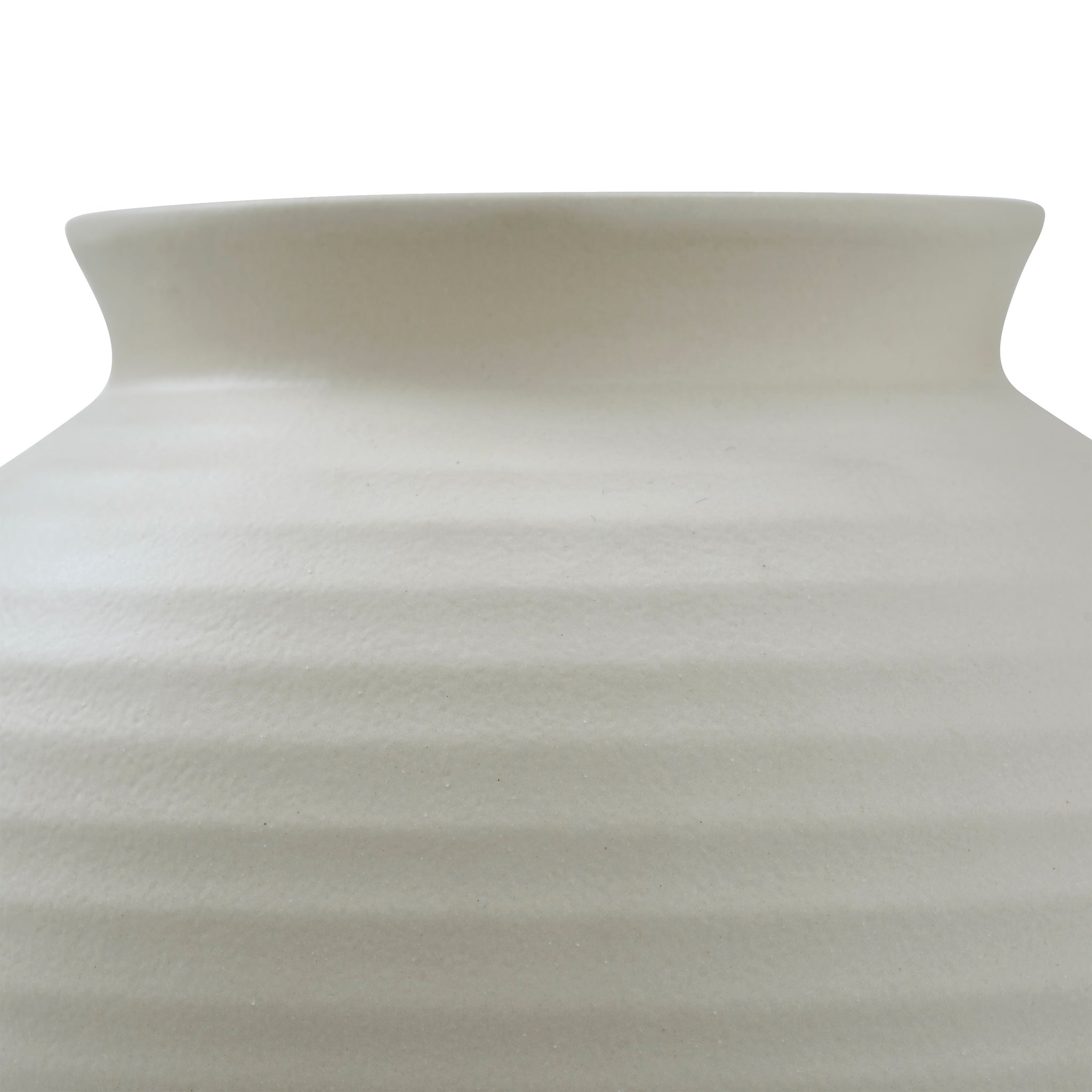 Hathor Vase by Renwil, top view showcasing the smooth rim and ribbed surface