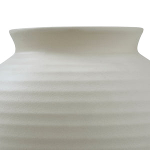 Hathor Vase by Renwil, top view showcasing the smooth rim and ribbed surface