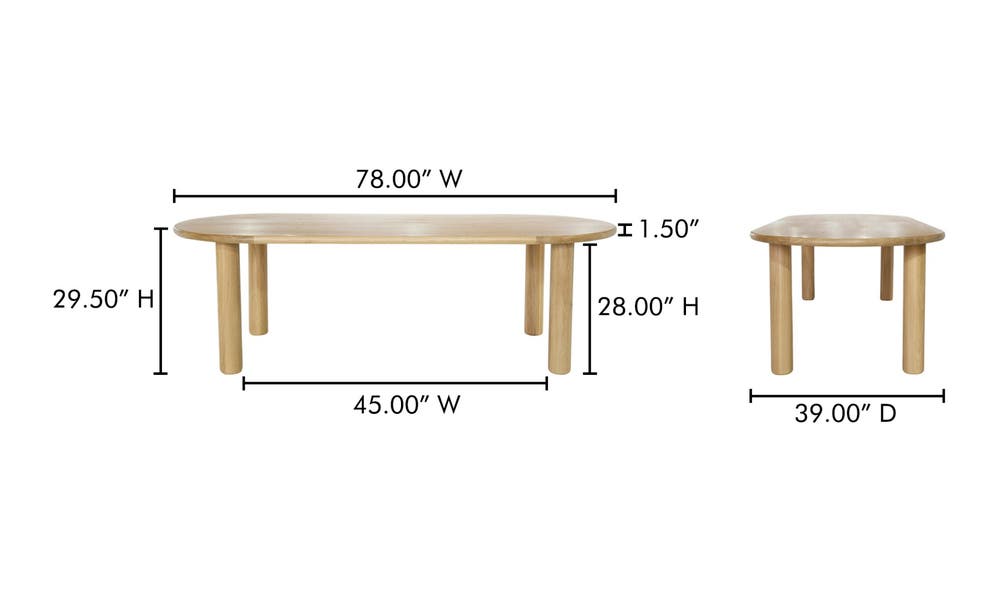 lifestyle view of Milo Small Dining Table Oak luxury Table