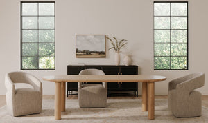 angle view of Milo Large Dining Table Oak luxury Table