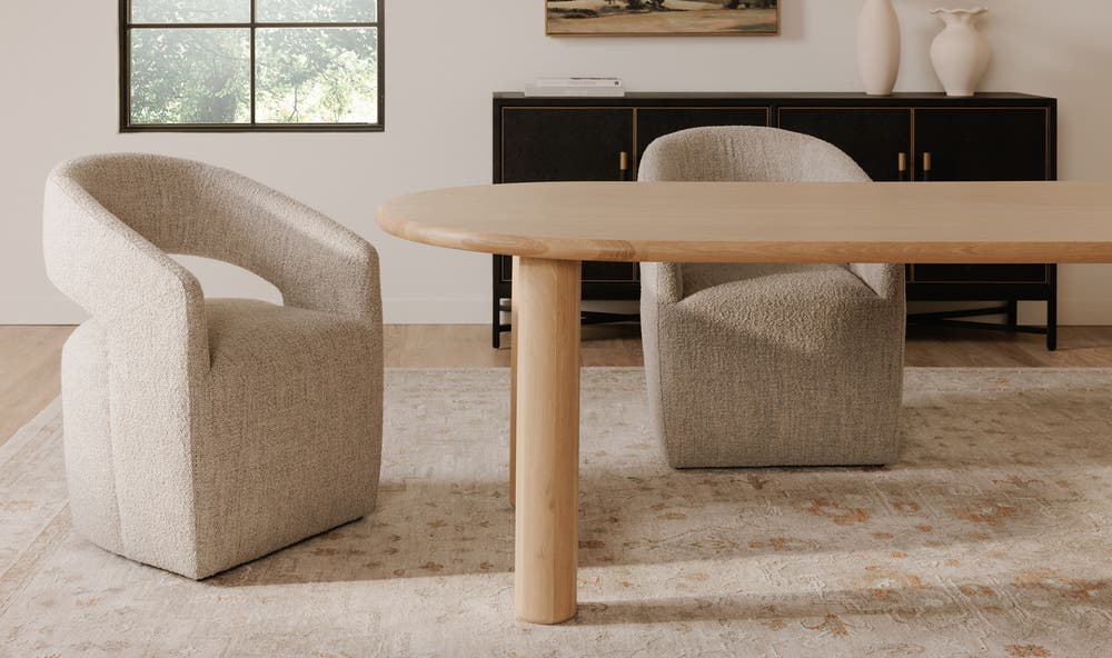 side view of Milo Large Dining Table Oak luxury Table
