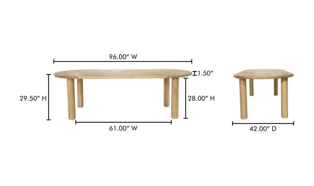 lifestyle view of Milo Large Dining Table Oak luxury Table