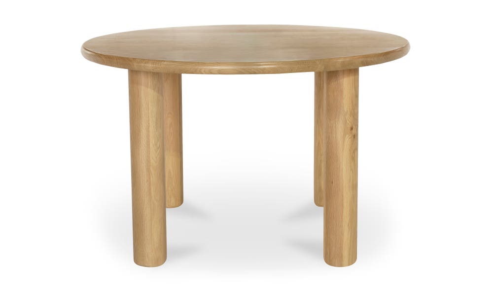 front view of Milo Round Dining Table Oak luxury Table