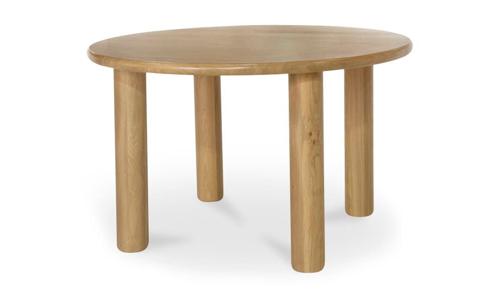 detail view of Milo Round Dining Table Oak luxury Table