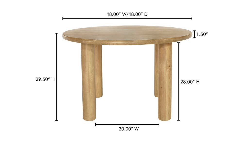 lifestyle view of Milo Round Dining Table Oak luxury Table