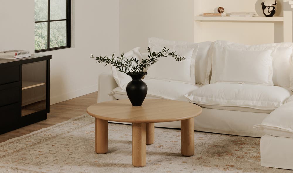 side view of Milo Coffee Table Oak luxury Coffee Table