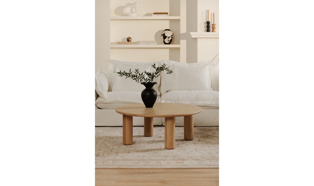 lifestyle view of Milo Coffee Table Oak luxury Coffee Table