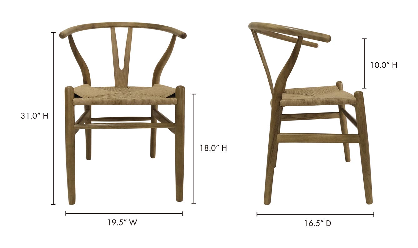 lifestyle view of Ventana Dining Chair Natural - Set Of Two luxury Chair