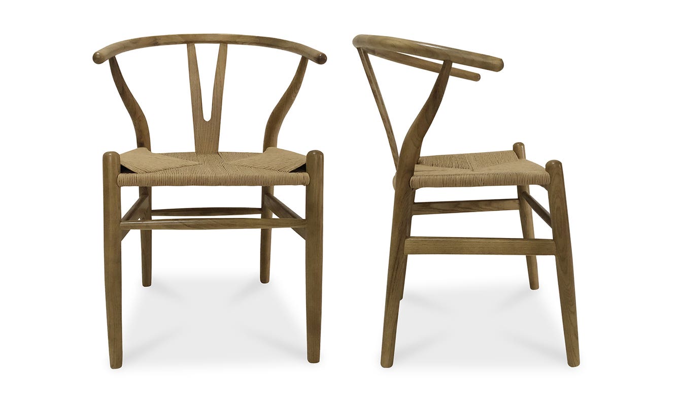 front view of Ventana Dining Chair Natural - Set Of Two luxury Chair