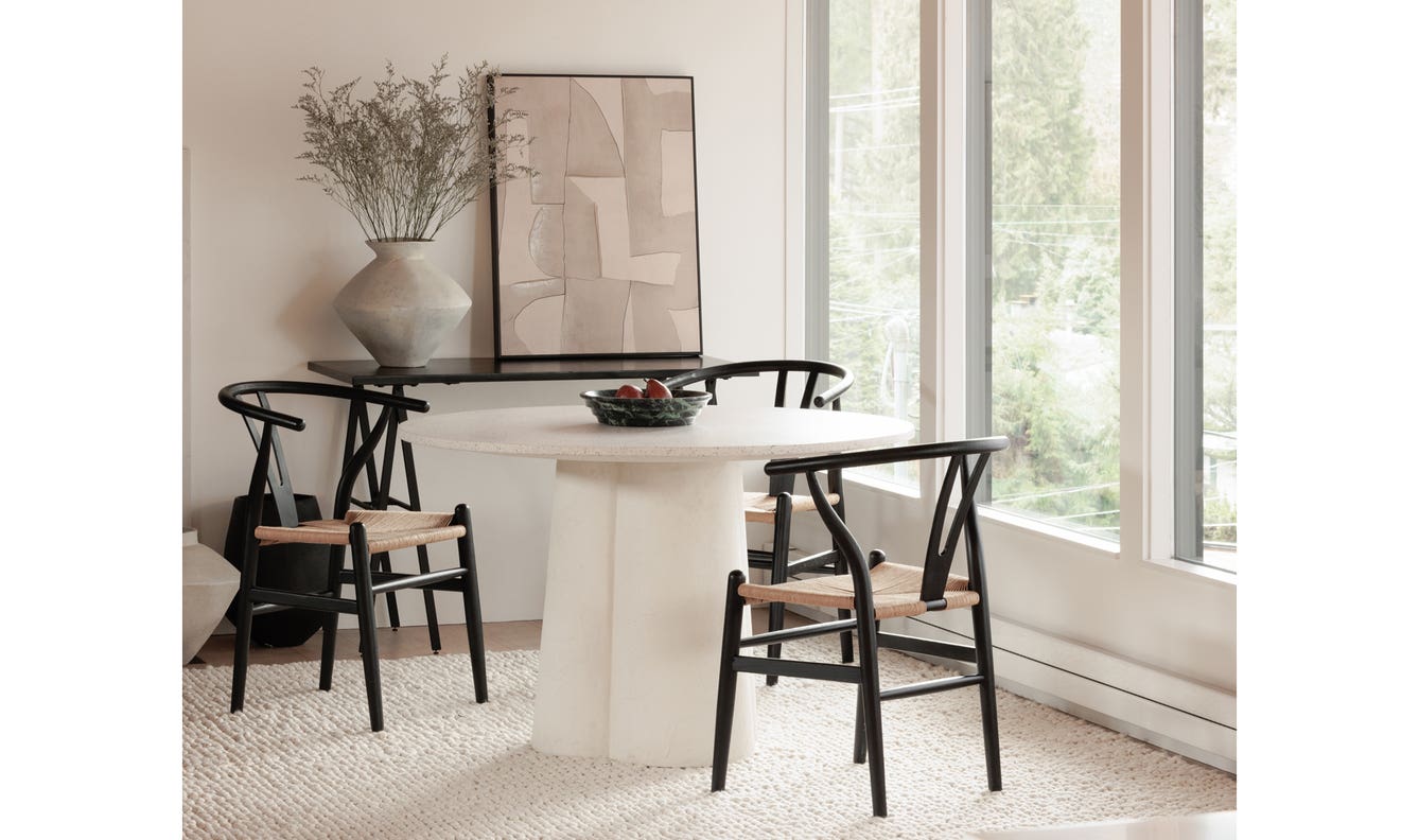 side view of Ventana Dining Chair Black And Natural - Set Of Two luxury Chair