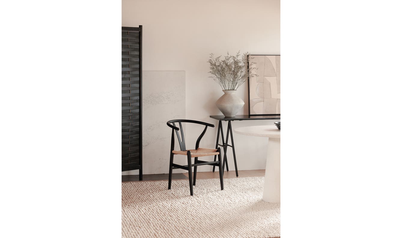 detail view of Ventana Dining Chair Black And Natural - Set Of Two luxury Chair