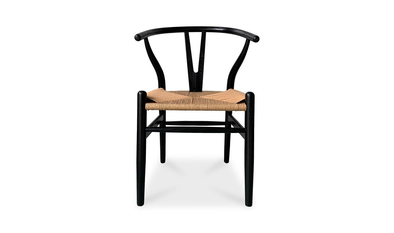 lifestyle view of Ventana Dining Chair Black And Natural - Set Of Two luxury Chair