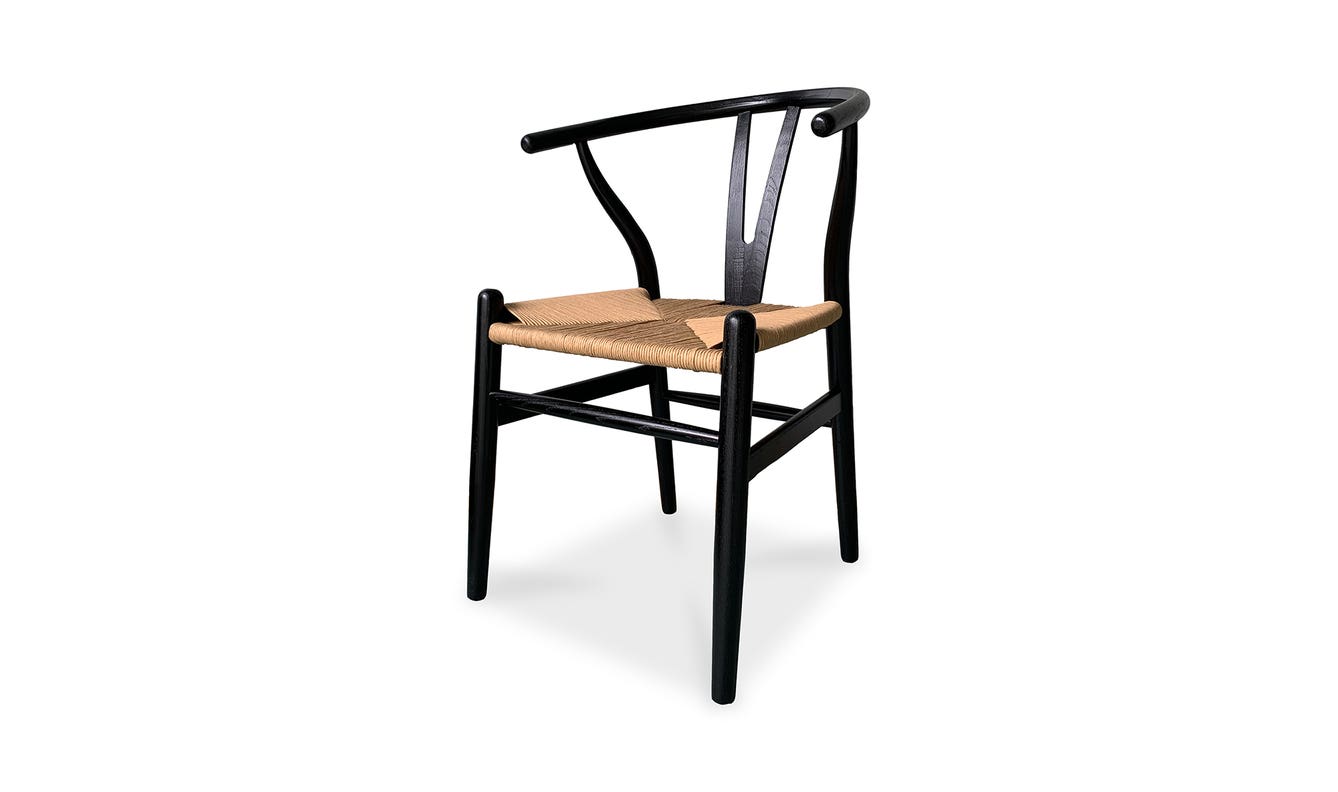 lifestyle view of Ventana Dining Chair Black And Natural - Set Of Two luxury Chair