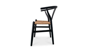 lifestyle view of Ventana Dining Chair Black And Natural - Set Of Two luxury Chair
