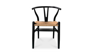 lifestyle view of Ventana Dining Chair Black And Natural - Set Of Two luxury Chair