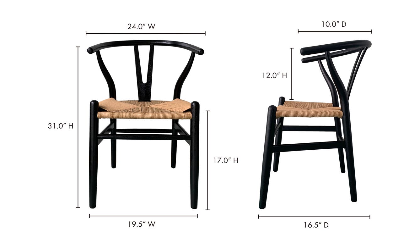 lifestyle view of Ventana Dining Chair Black And Natural - Set Of Two luxury Chair