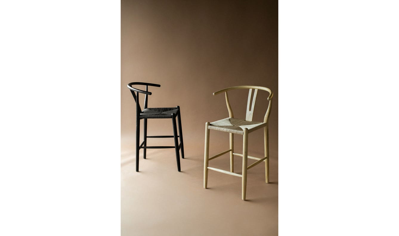 front view of Ventana Counter Stool Black luxury Chair