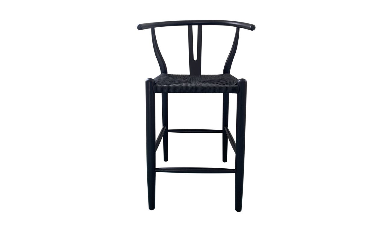 front view of Ventana Counter Stool Black luxury Chair