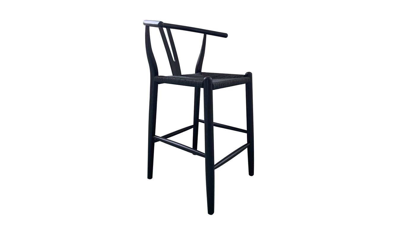 side view of Ventana Counter Stool Black luxury Chair