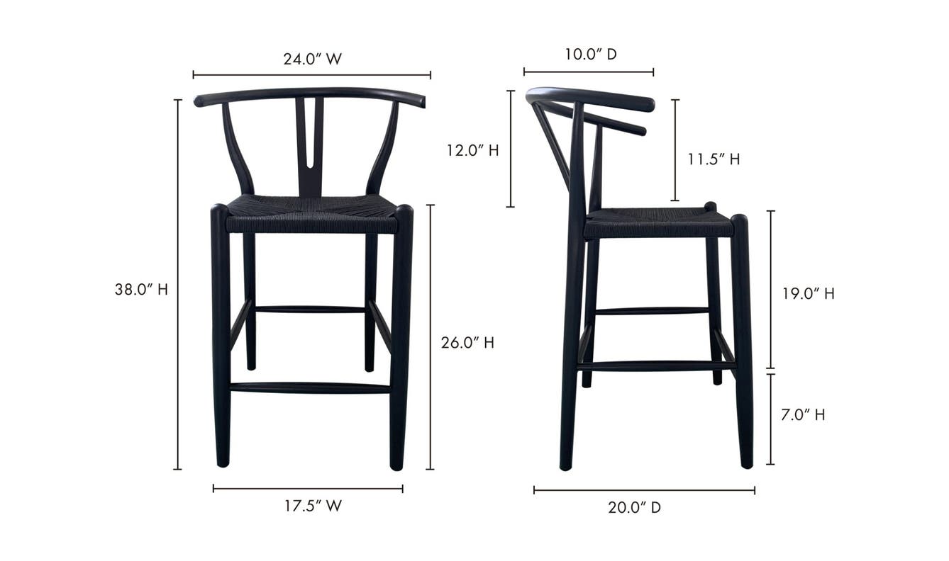 lifestyle view of Ventana Counter Stool Black luxury Chair