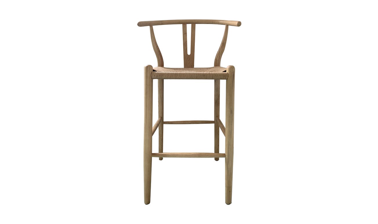 front view of Ventana Counter Stool Natural luxury Chair