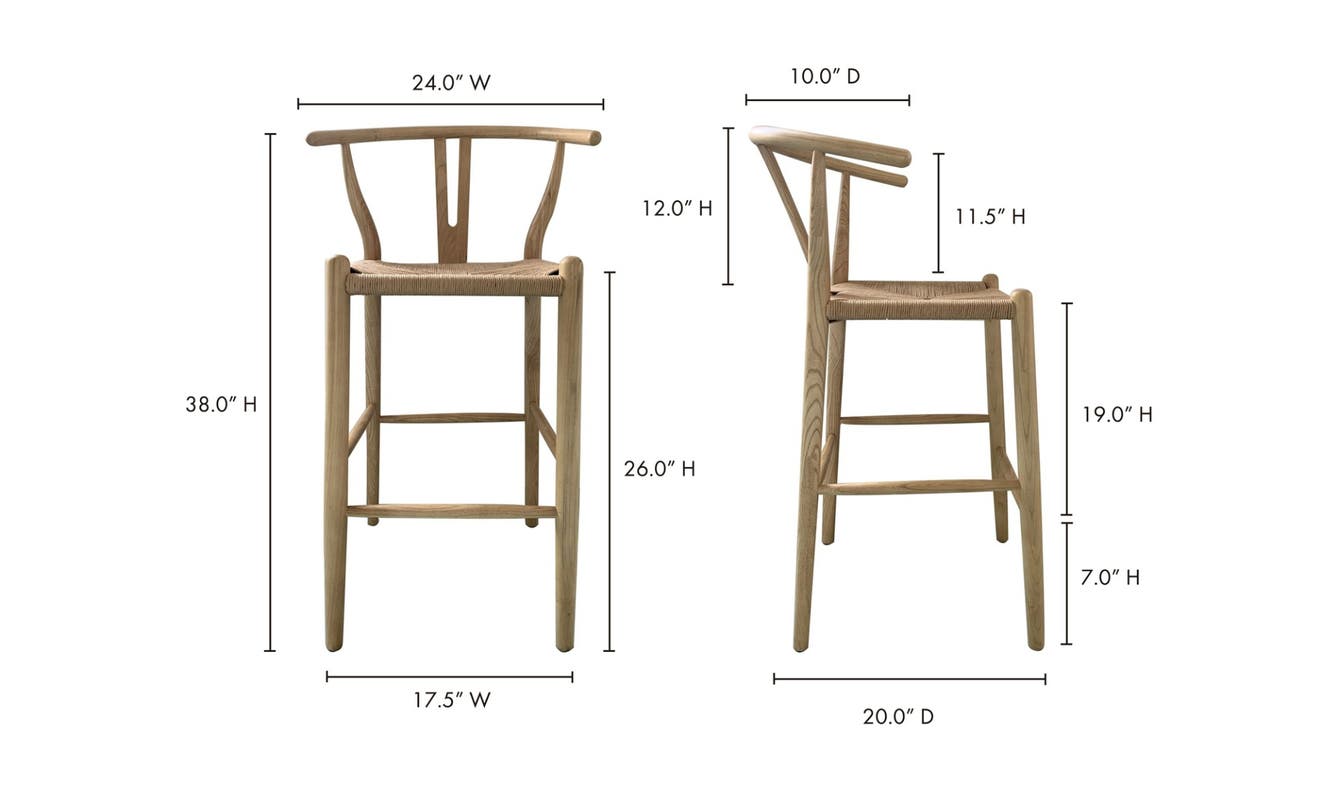 lifestyle view of Ventana Counter Stool Natural luxury Chair