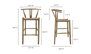 lifestyle view of Ventana Counter Stool Natural luxury Chair