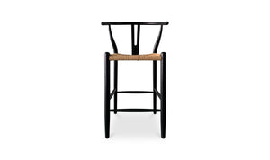 angle view of Ventana Counter Stool Black And Natural luxury Chair