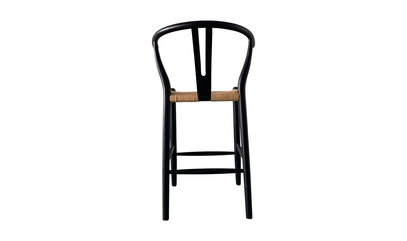 lifestyle view of Ventana Counter Stool Black And Natural luxury Chair
