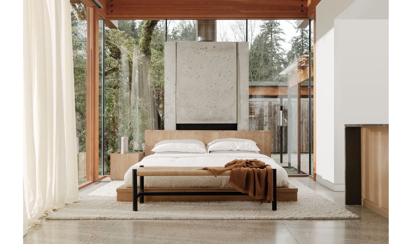 front view of Hawthorn Bench Small Black luxury Bench