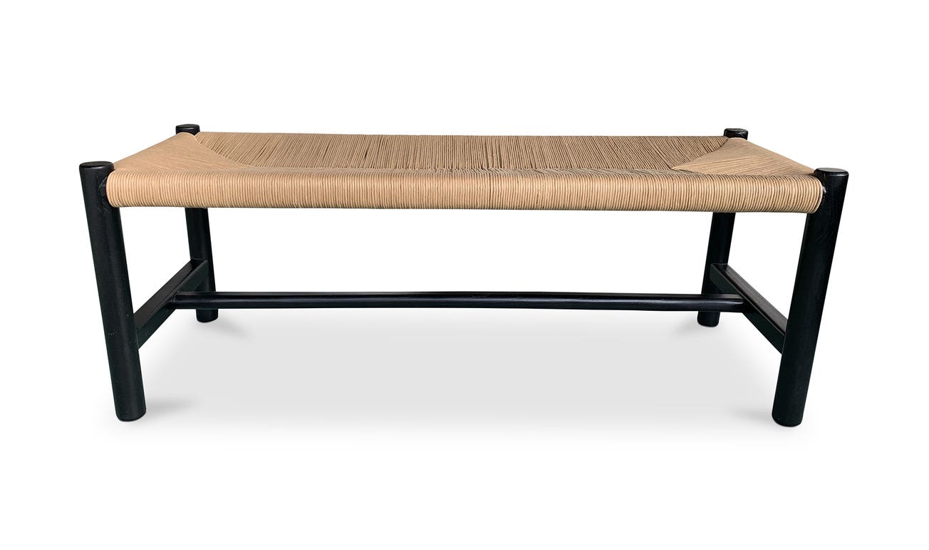 front view of Hawthorn Bench Small Black luxury Bench