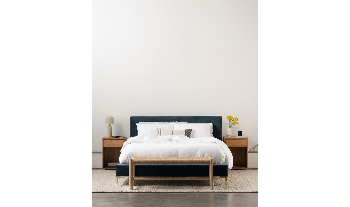 front view of Hawthorn Bench Small Natural luxury Bench