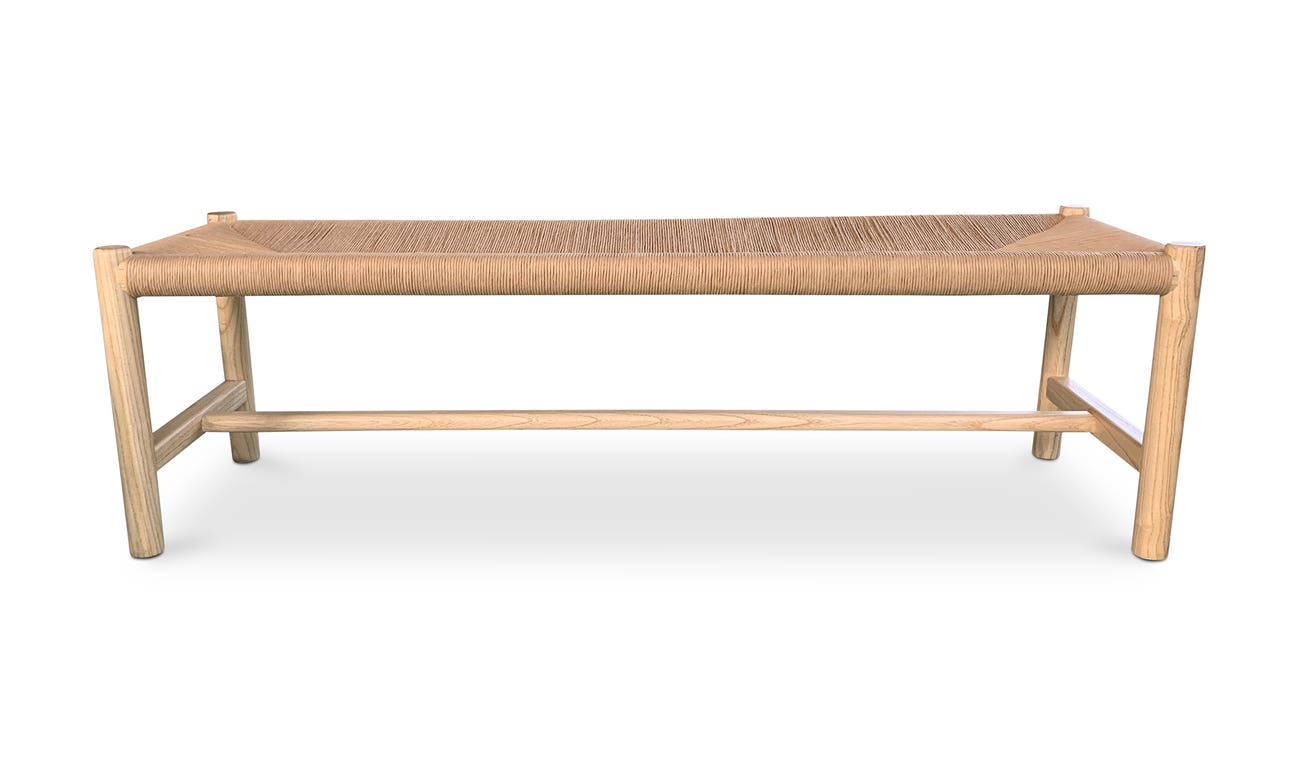 front view of Hawthorn Bench Small Natural luxury Bench