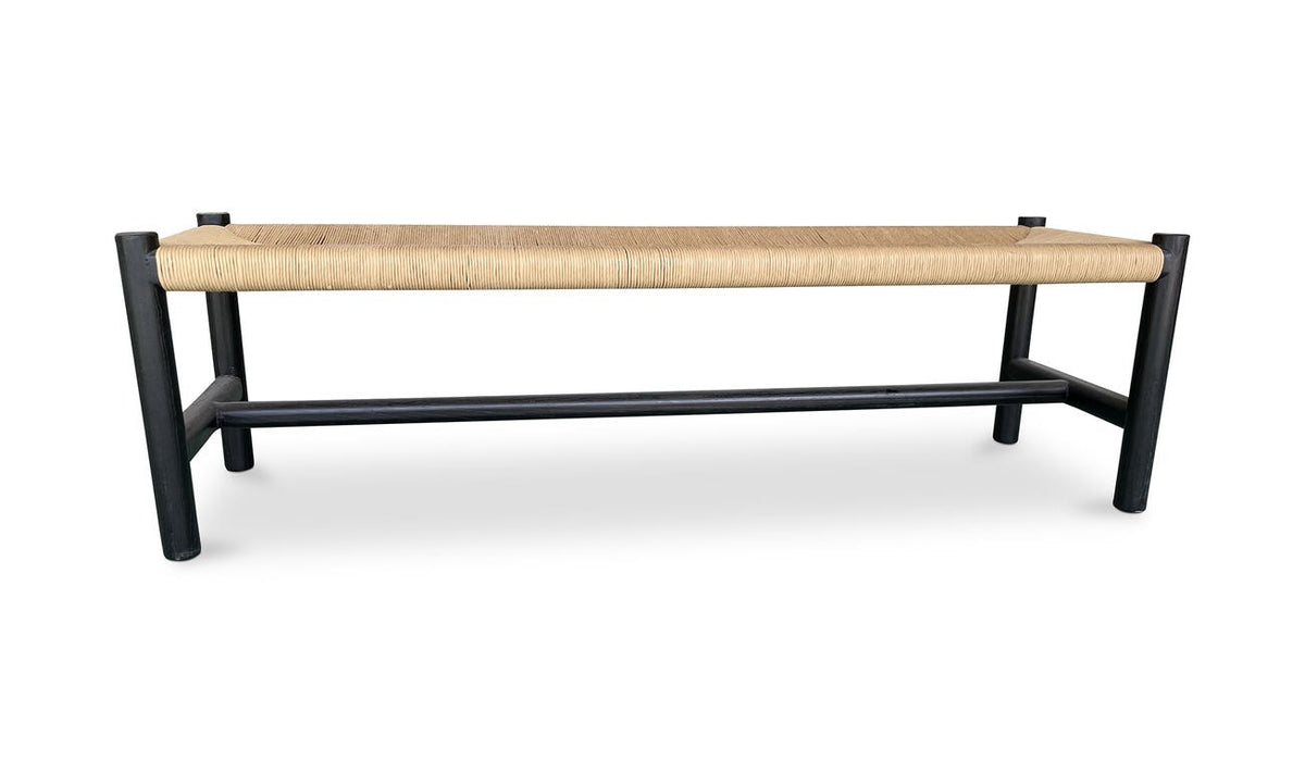 front view of Hawthorn Bench Large Black luxury Bench